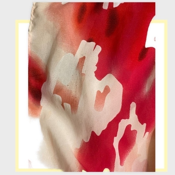 OUTBACK RED Pink, Red, Black & White Blouse Oversized Sleeves and Elastic Waist - Picture 6 of 7